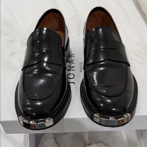 Jonak Paris Black Leather Loafers